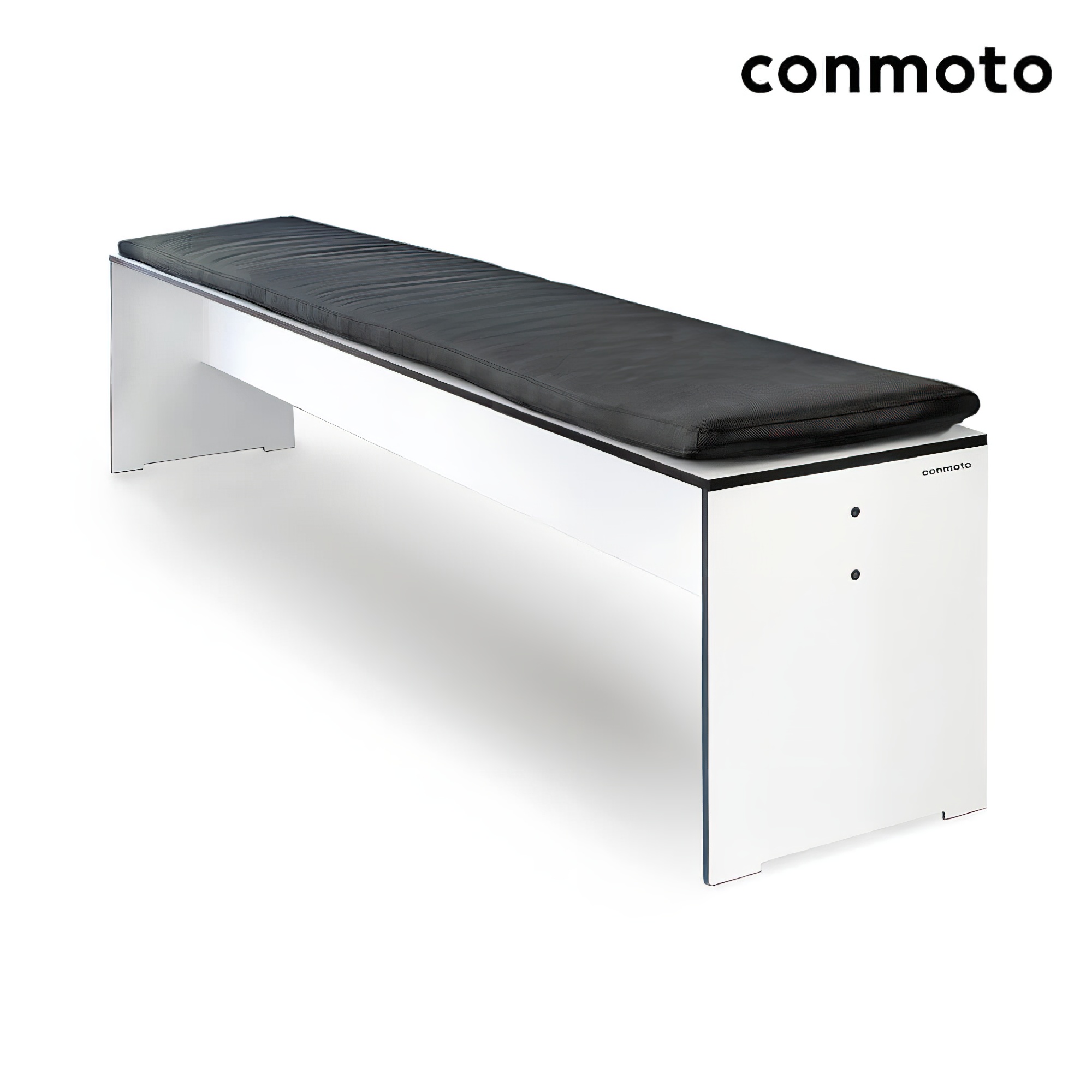 Banc de jardin robuste en HPL pour 3 personnes - Banc Riva / Blanc / Revêtement anthracite