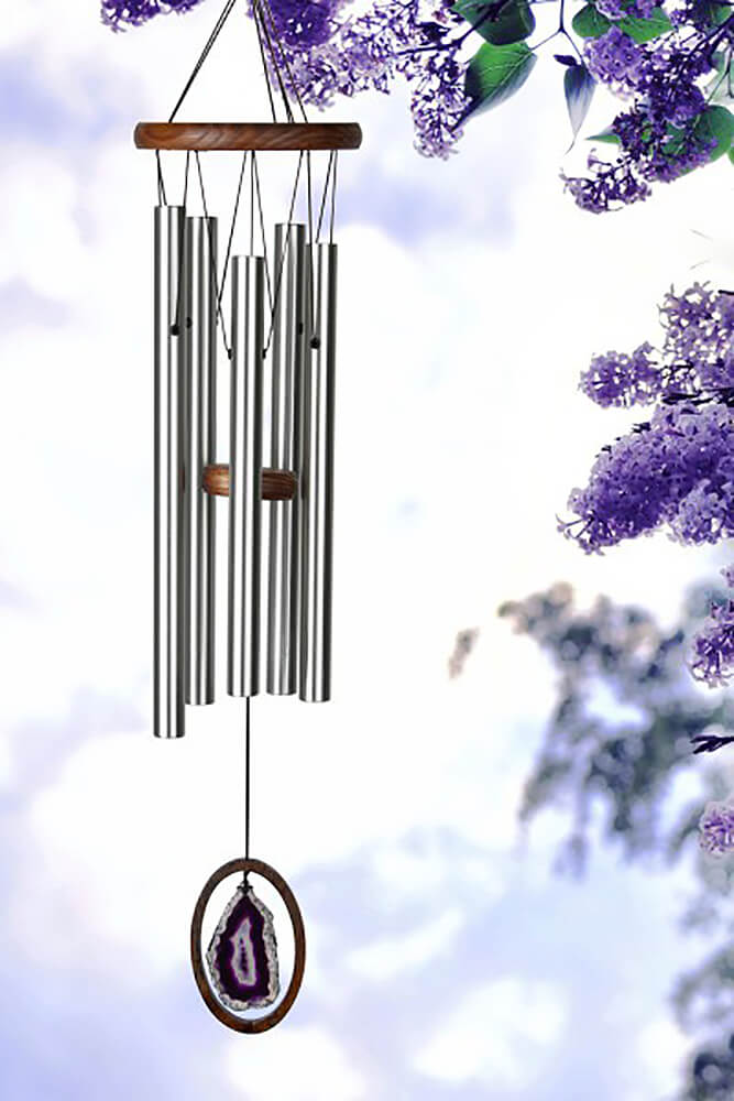 Jeu de sons en bois et métal avec application violette - Agate Chime - Lila