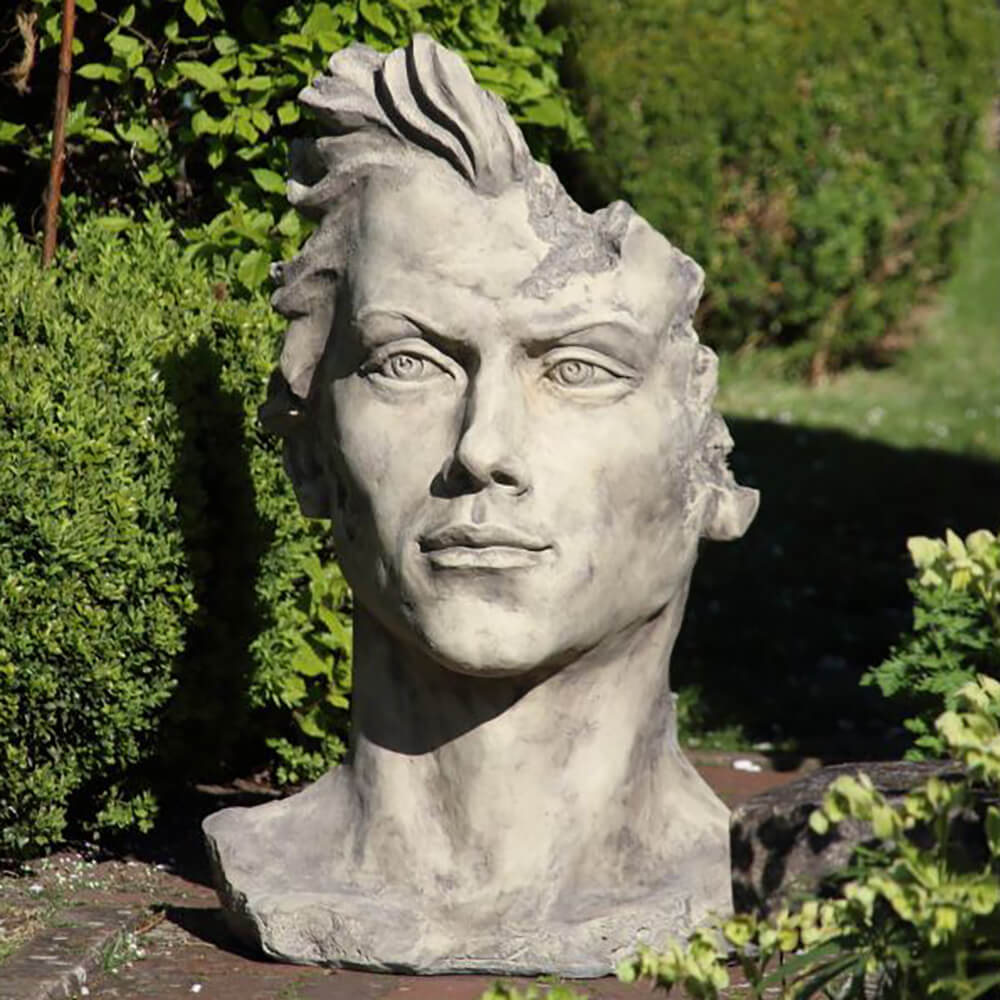 Buste masculin en pierre pour le jardin - Vitus / Oxyde de fer