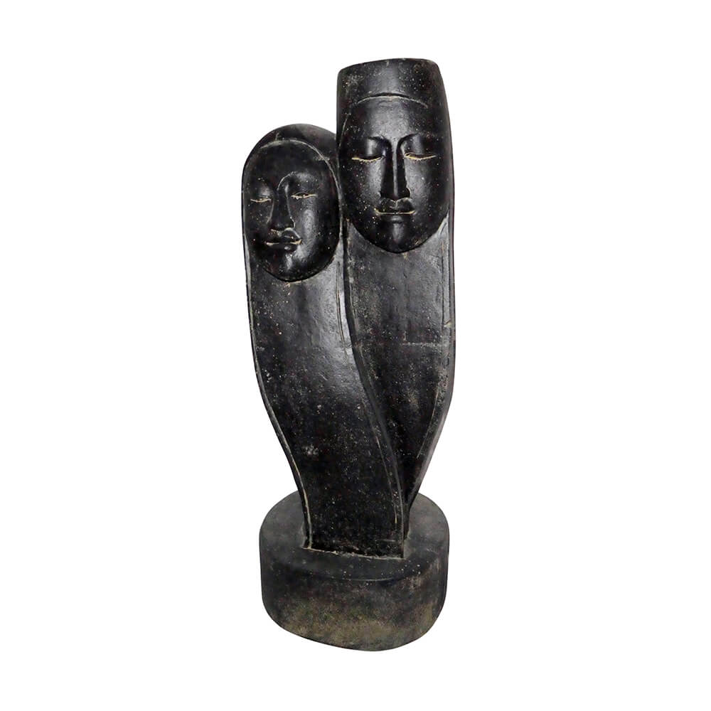 Couple abstrait Sculpture en pierre pour l'aménagement du jardin - Duobus / 90x36x36cm (hxlxp)