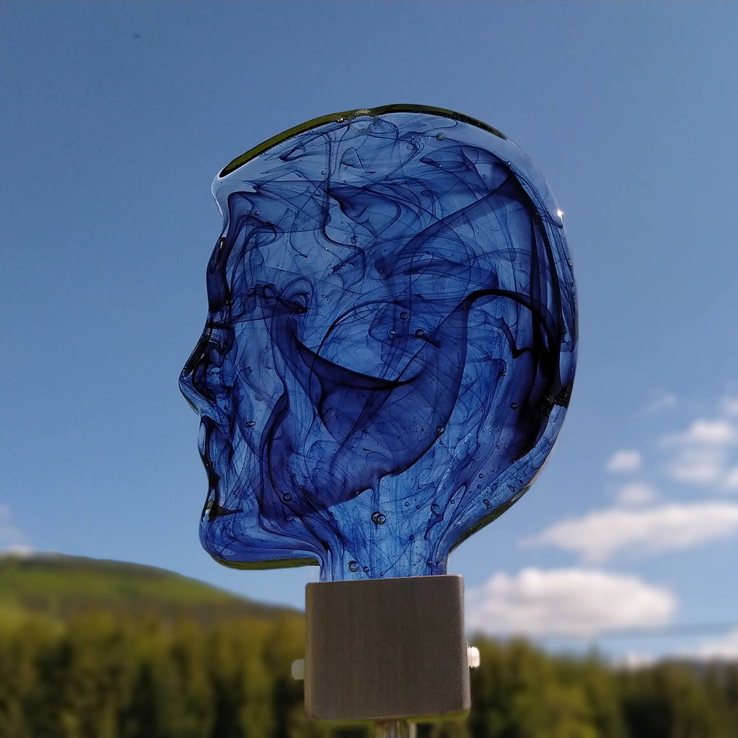 Fiche de jardin comme carillon en acier inoxydable & verre - Visage - Tarehy / Femme