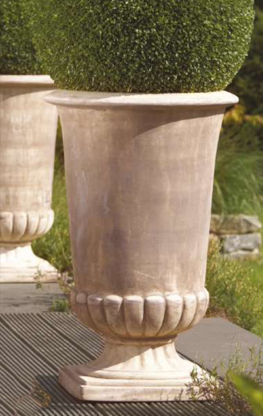 Jardinière en céramique - Terracotta - Rond - Nejara / 89x55cm (HxDm)