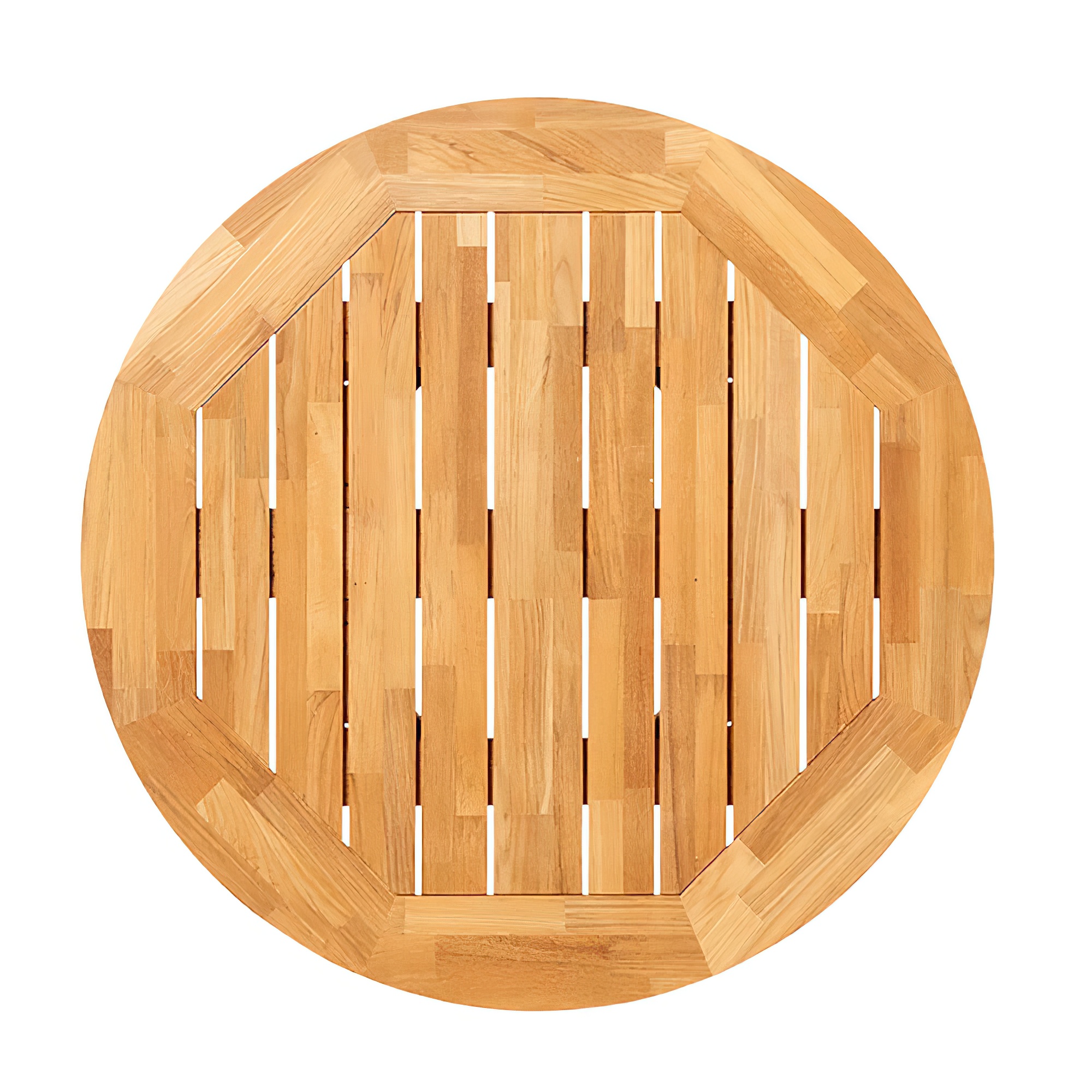 Table de jardin ronde en teck & aluminium - moderne - Darcey M Table de jardin / 95cm