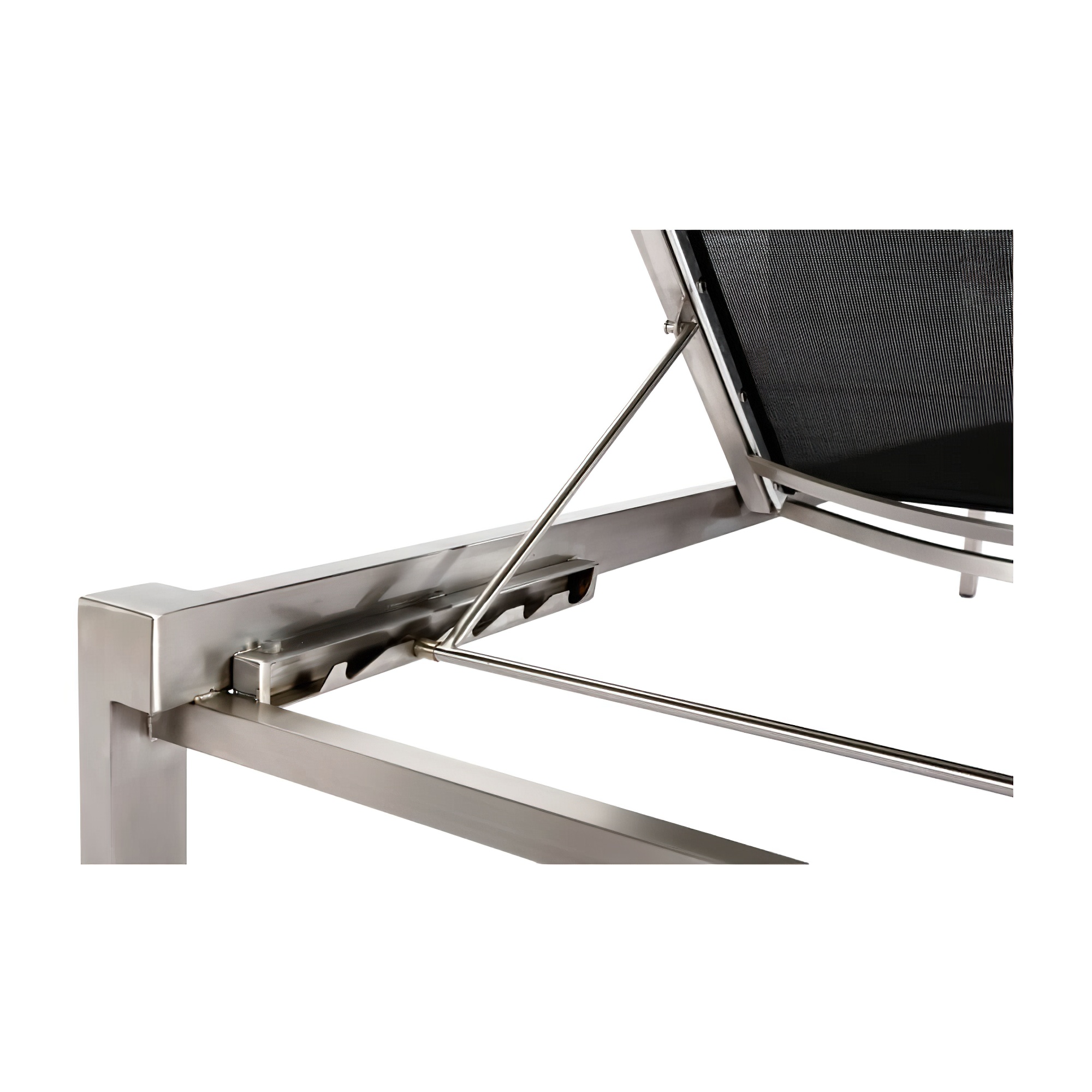 Chaise longue noble en acier inoxydable avec roulettes - Chaise longue Lucidum