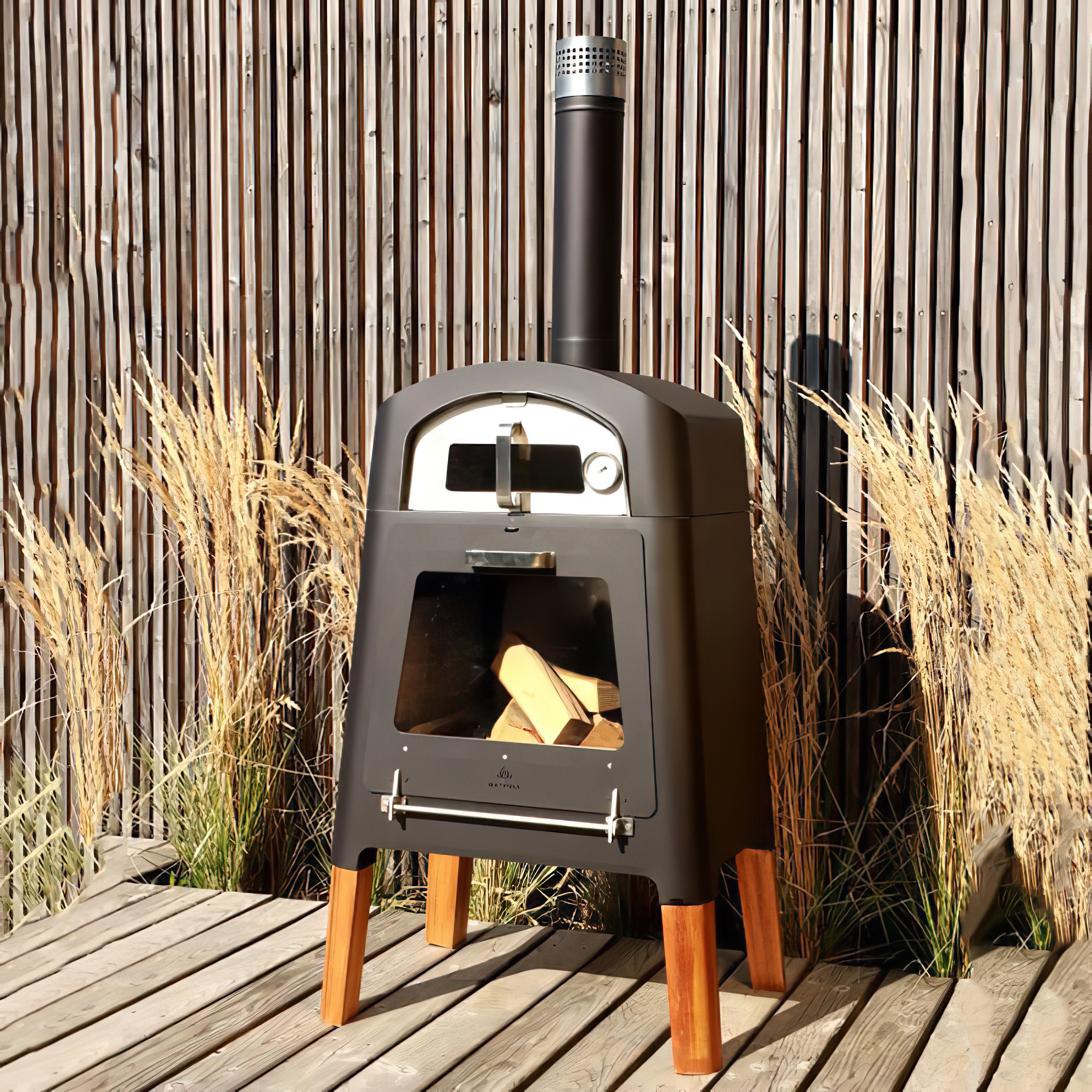 Four à bois pour le jardin avec module pizza et porte de four - Masuria - Nexo Four à bois / Grille / non