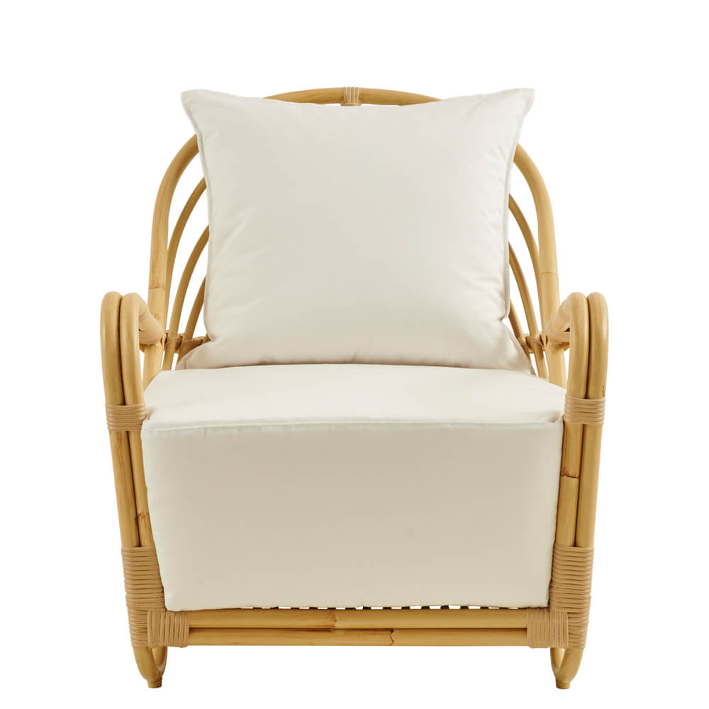 Fauteuil lounge extravagant en rotin d'aluminium avec accoudoirs marron clair - Loungesessel Blenda / Black