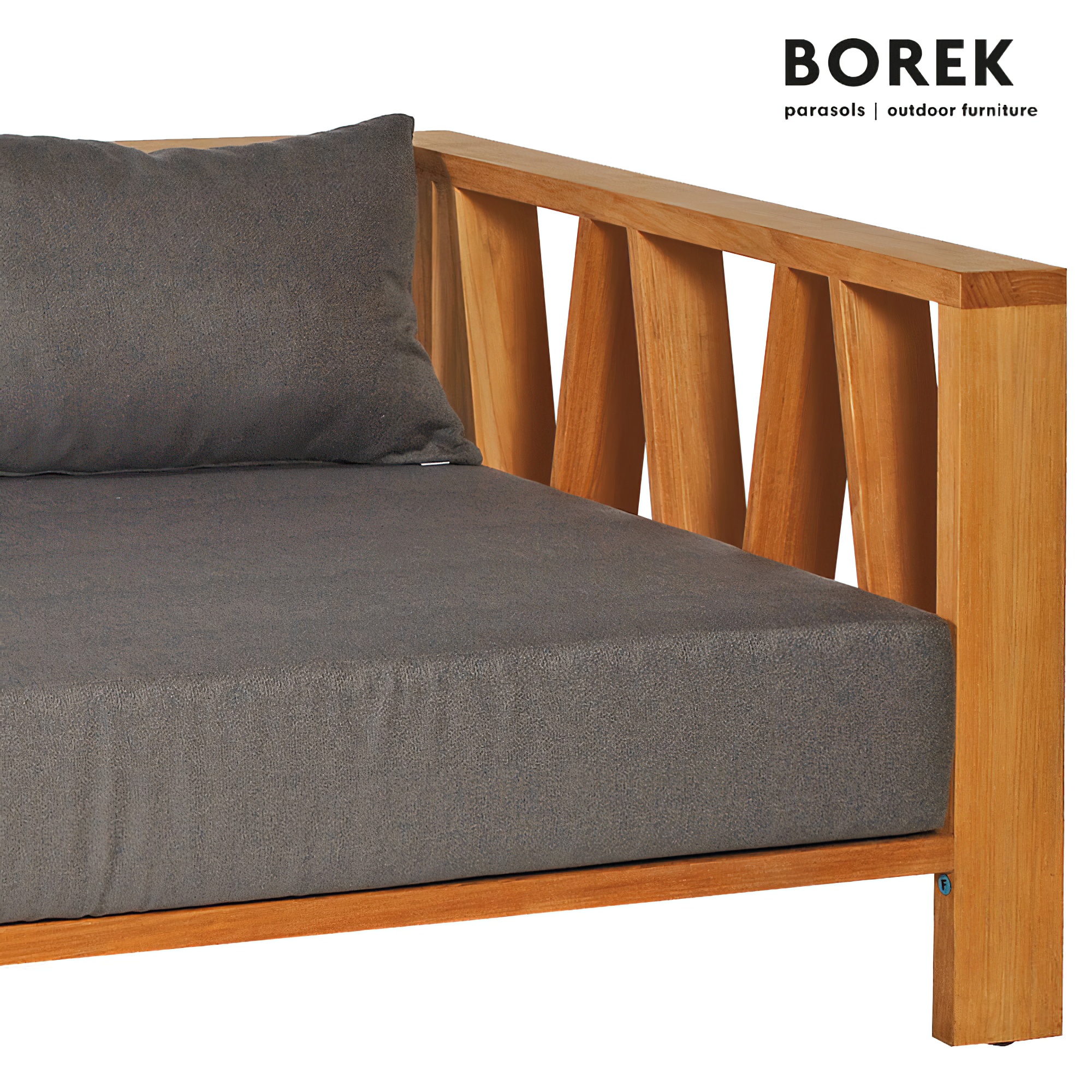 Canapé de jardin extérieur par Borek - Teck - incl. canapé-lit coussins - gris - Milano Sofa