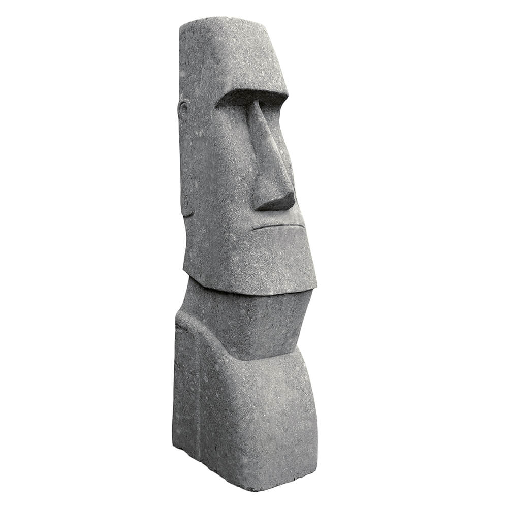 Statue mystique de tête de moai en basanite pour le jardin - Hotanga / 300x110x100cm (hxlxp)