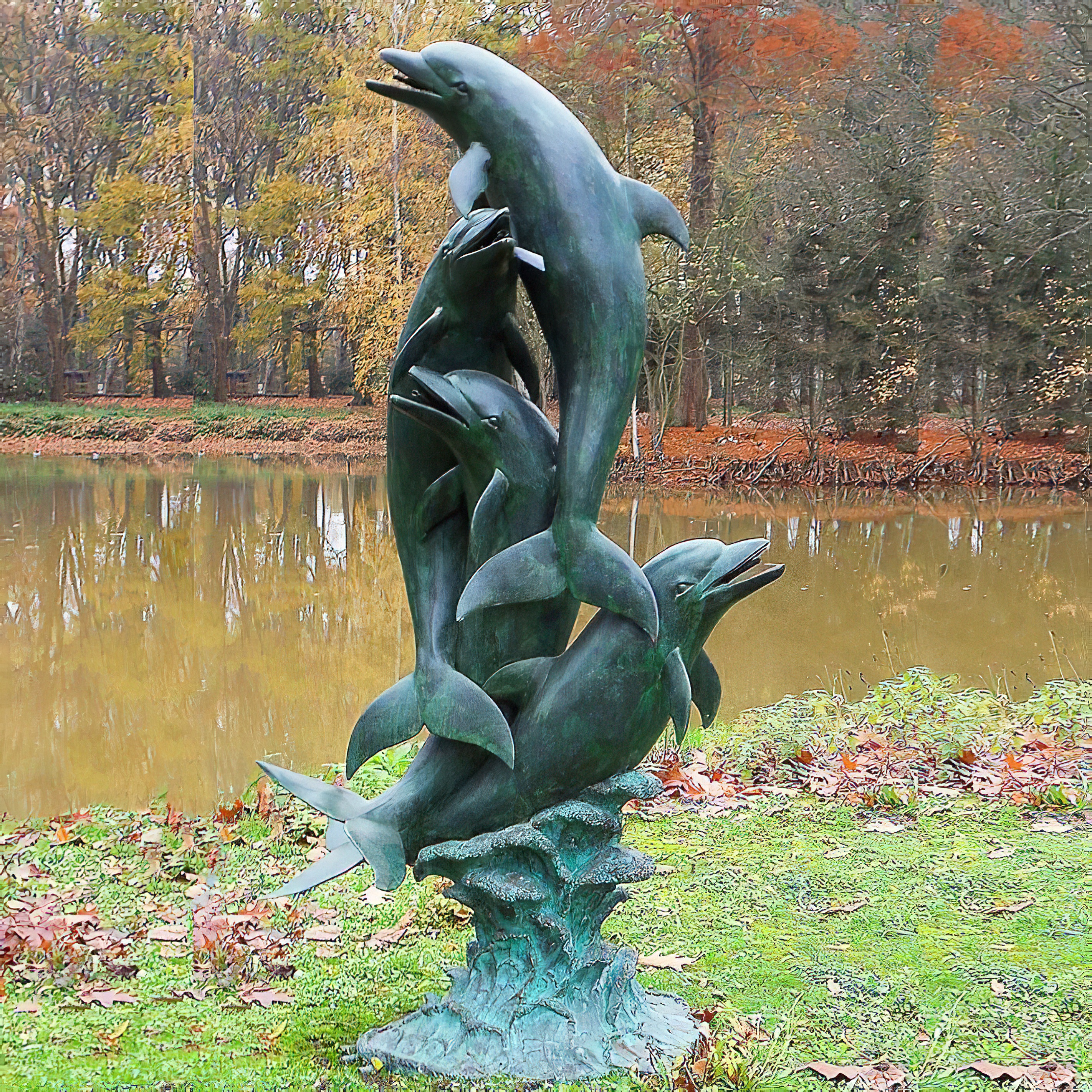 Grandes sculptures de dauphins comme gargouilles - Kaho' olawe